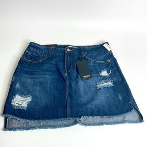 NWT Kensie Denim jean mini Skirt raw hem size 10/30